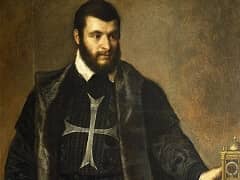 Portrait of a Knight of Malta with a Clock by Titian