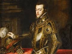 Portrait of Philip II with Armor  by Titian