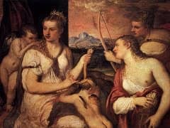 Venus Blindfolding Cupid by Titian
